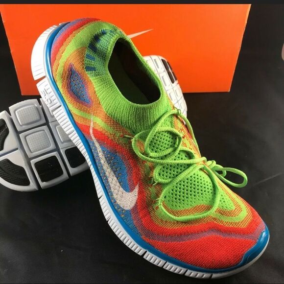 Nike Flyknit Free 5.0 🌈 rainbow men’s 8 US 41 EUR multicolor 7 UK rare tiem - Picture 5 of 13